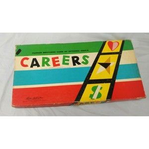 Vtg Parker Brothers Careers Board Game Of Options With Box 1958